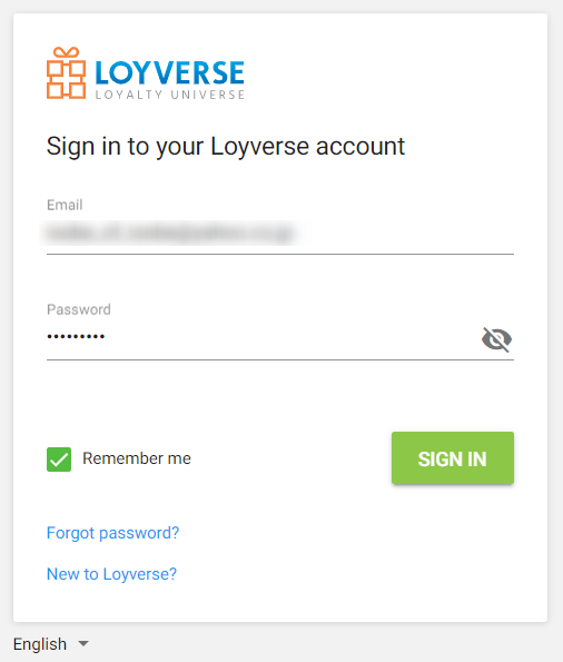 Log in to your Loyverse account