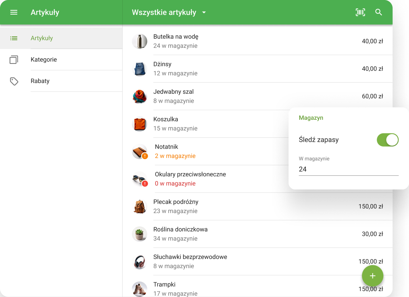 Zarządzanie zapasami Loyverse POS app