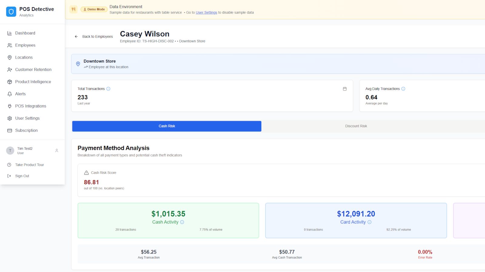 POS Detective employee details