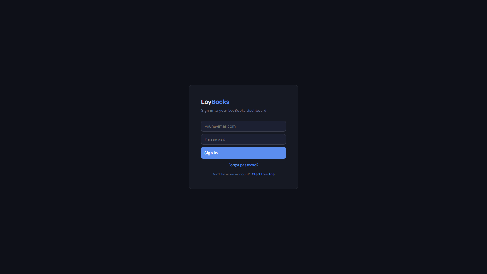 LoyBooks login