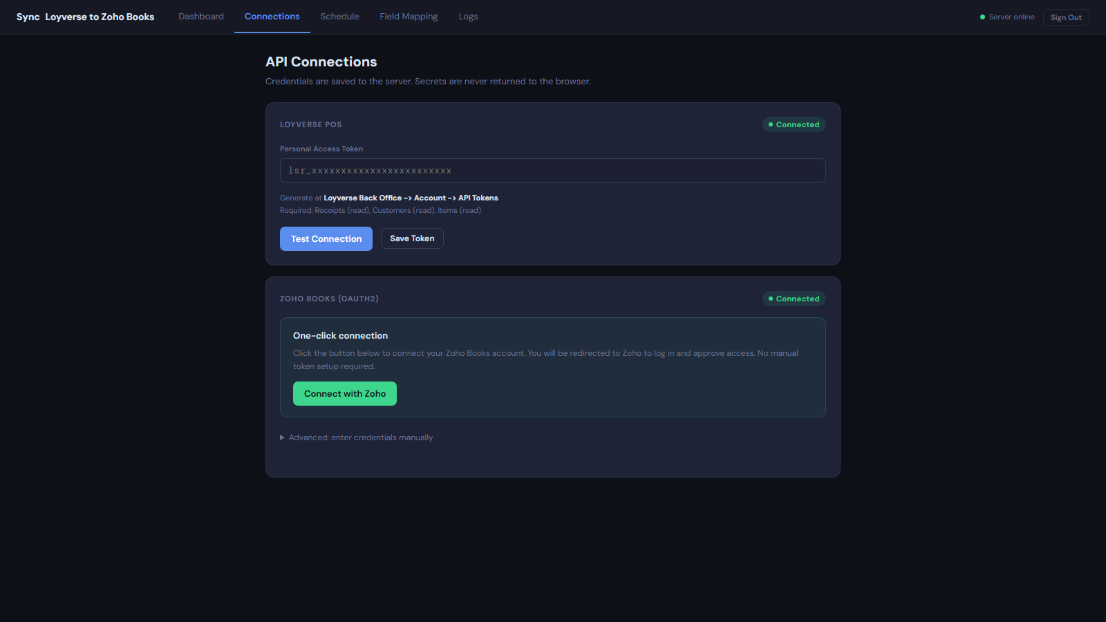 LoyBooks connections